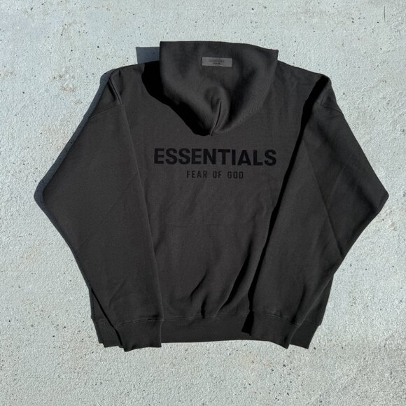 Fear of God Essentials Hoodie Black Stretch Limo Size XL - Picture 2 of 16